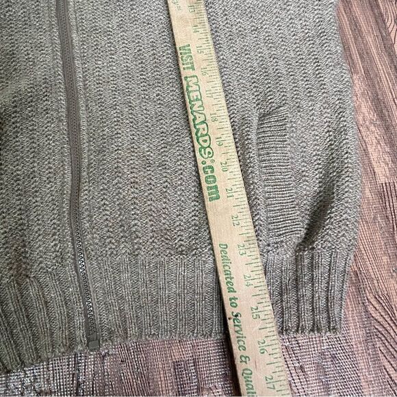 Vintage LL Bean Chunky Knit Zip Cardigan Wool Tan‎ Brown Size Large - Picture 7 of 7
